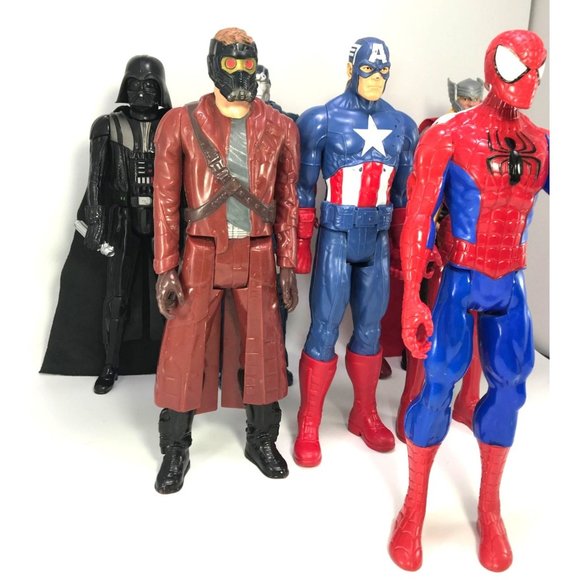 Lot of 7 Hasbro 12" Marvel Titan Figures + Darth Vader Spiderman Thor Iron Man C - Picture 4 of 5